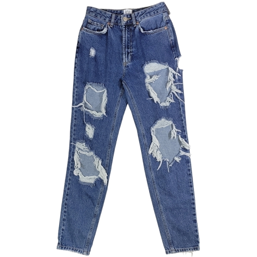 BDG Mom Destroyed Blue Jeans Size‎ 25